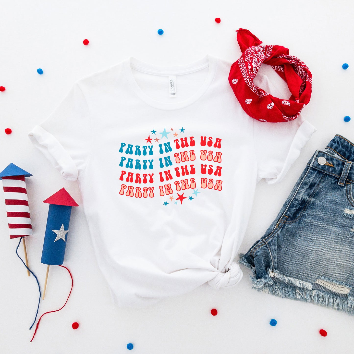 Party In The USA Wavy | Short Sleeve Graphic Tee