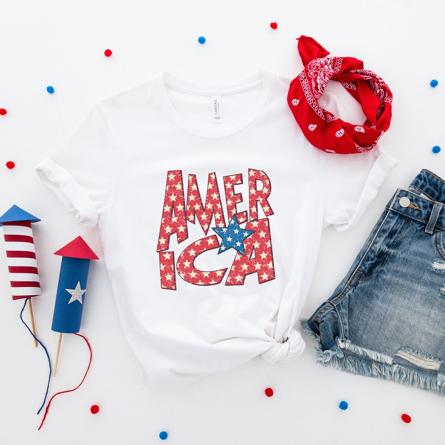 America Bold Stars | Short Sleeve Graphic Tee