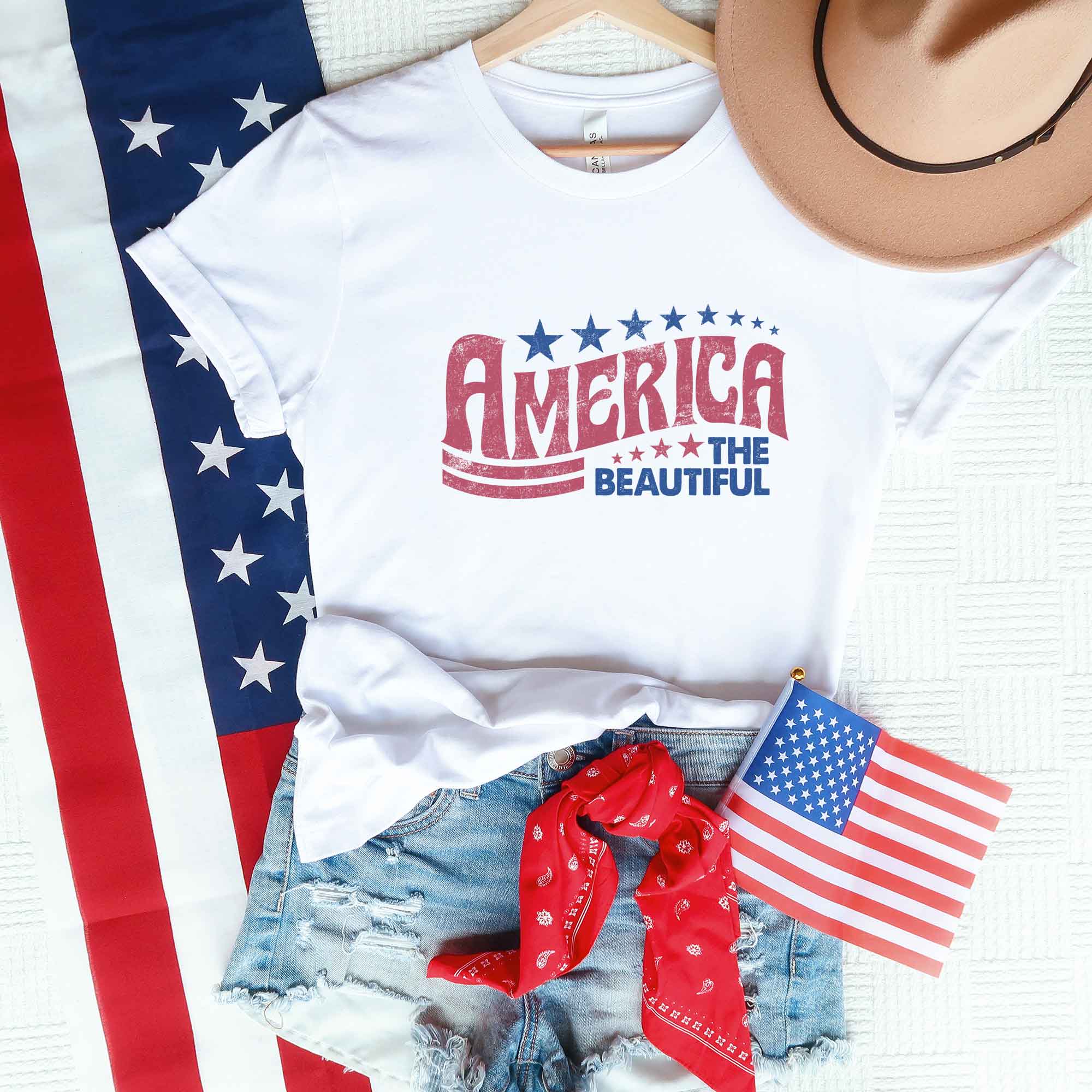 Retro America The Beautiful | Short Sleeve Graphic Tee