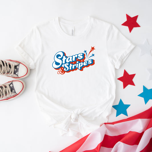 Stars And Stripes Firework | Short Sleeve Graphic Tee