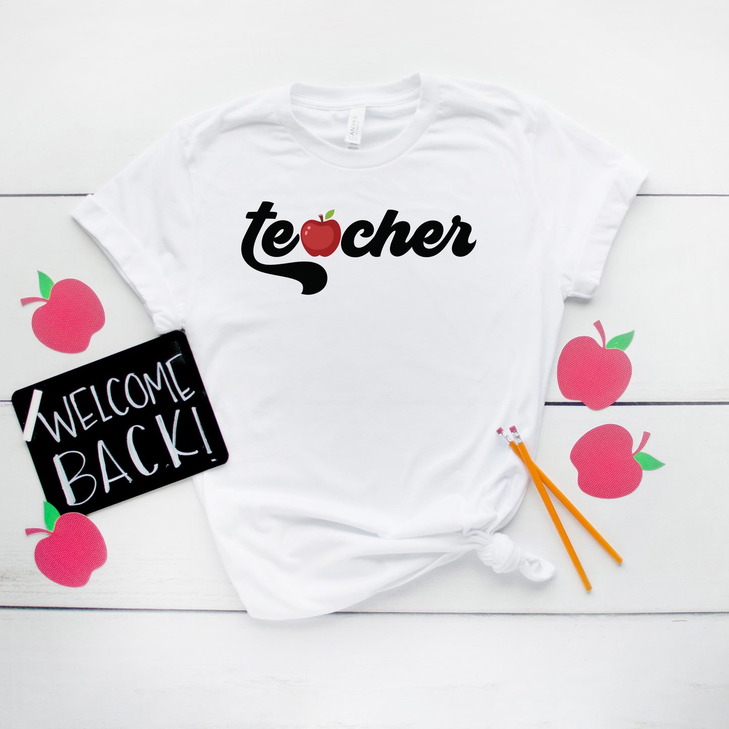 Teacher Bold Apple | Short Sleeve Graphic Tee