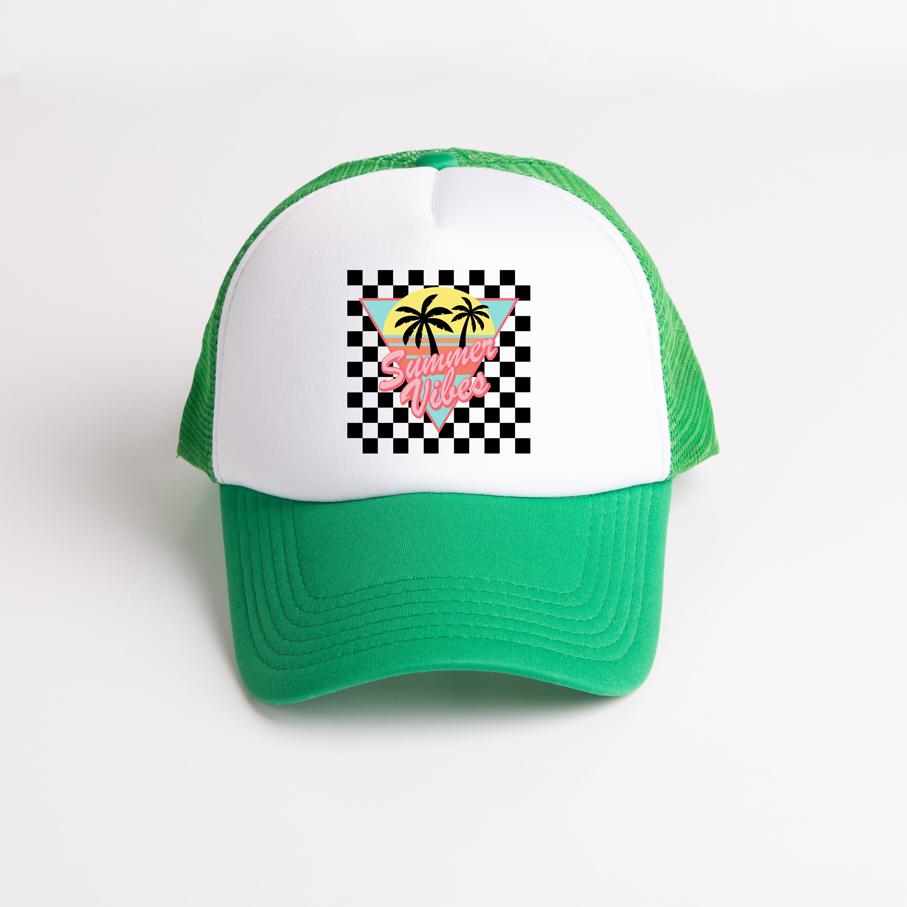 Summer Vibes Checkered | Foam Trucker Hat