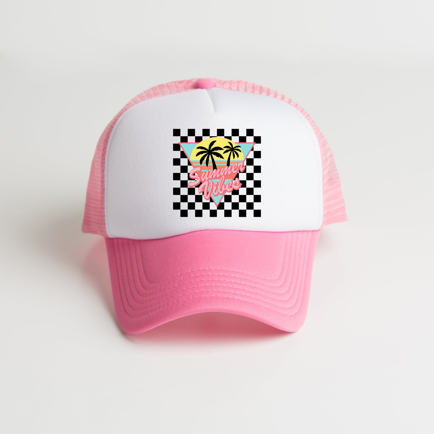 Summer Vibes Checkered | Foam Trucker Hat