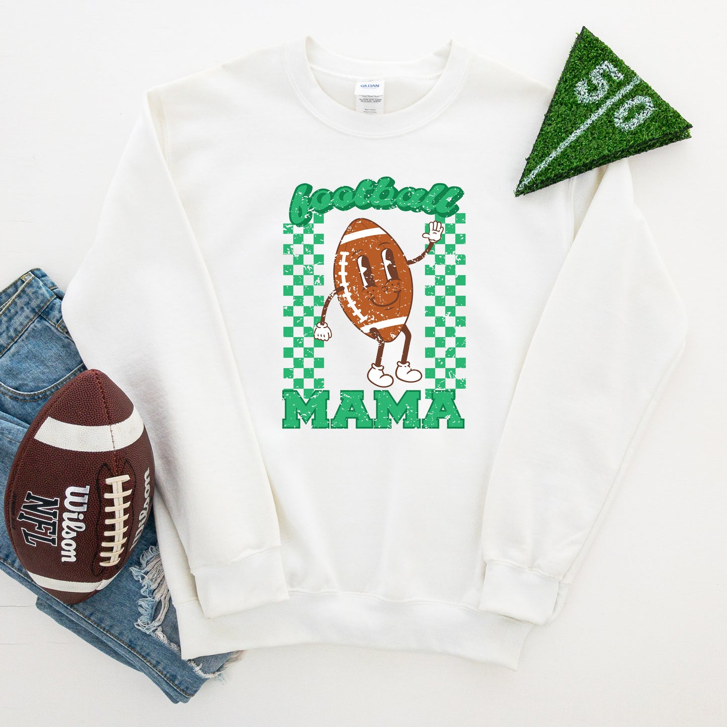 Checkered Football Mama | Sweatshirt