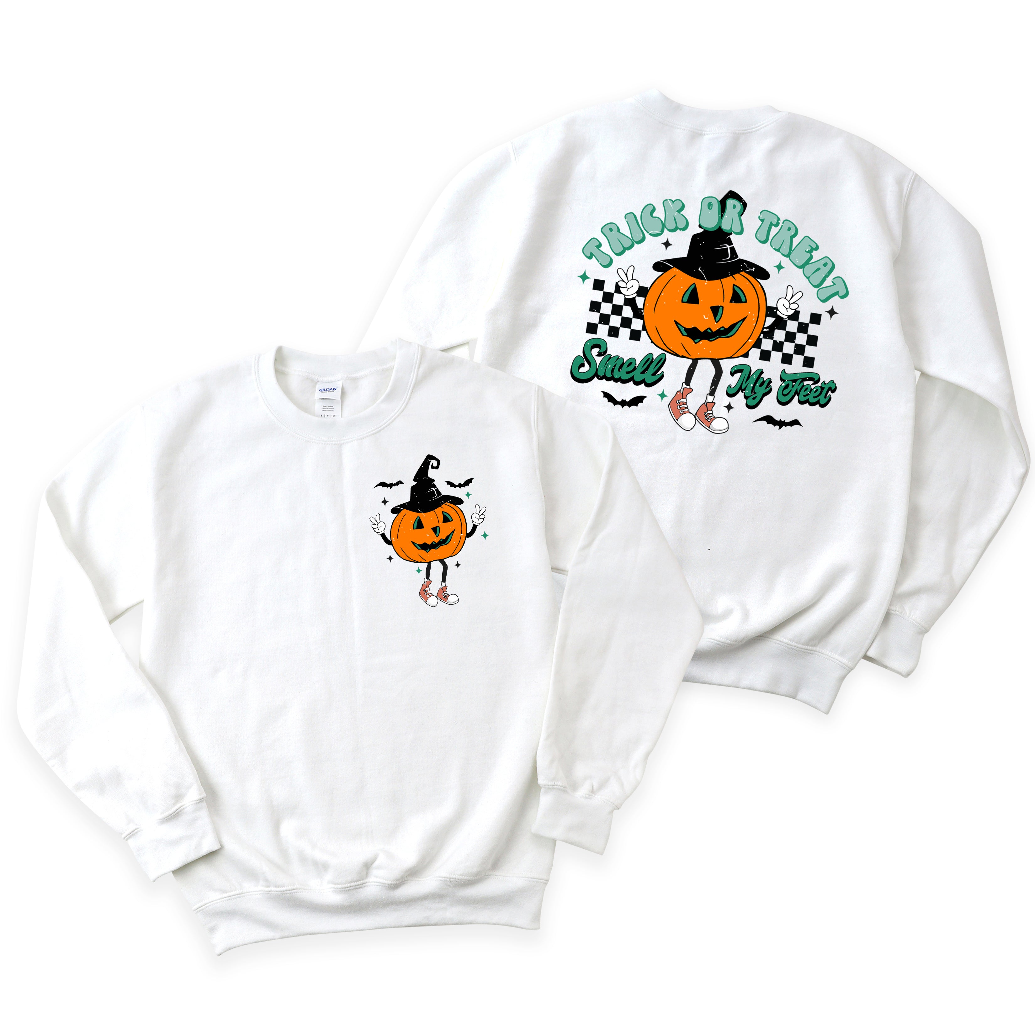 Smell My Feet Pumpkin | Sweatshirt | Front and Back Ink
