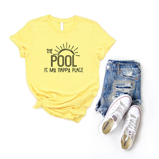 The Pool Is My Happy Place | Short Sleeve Graphic Tee