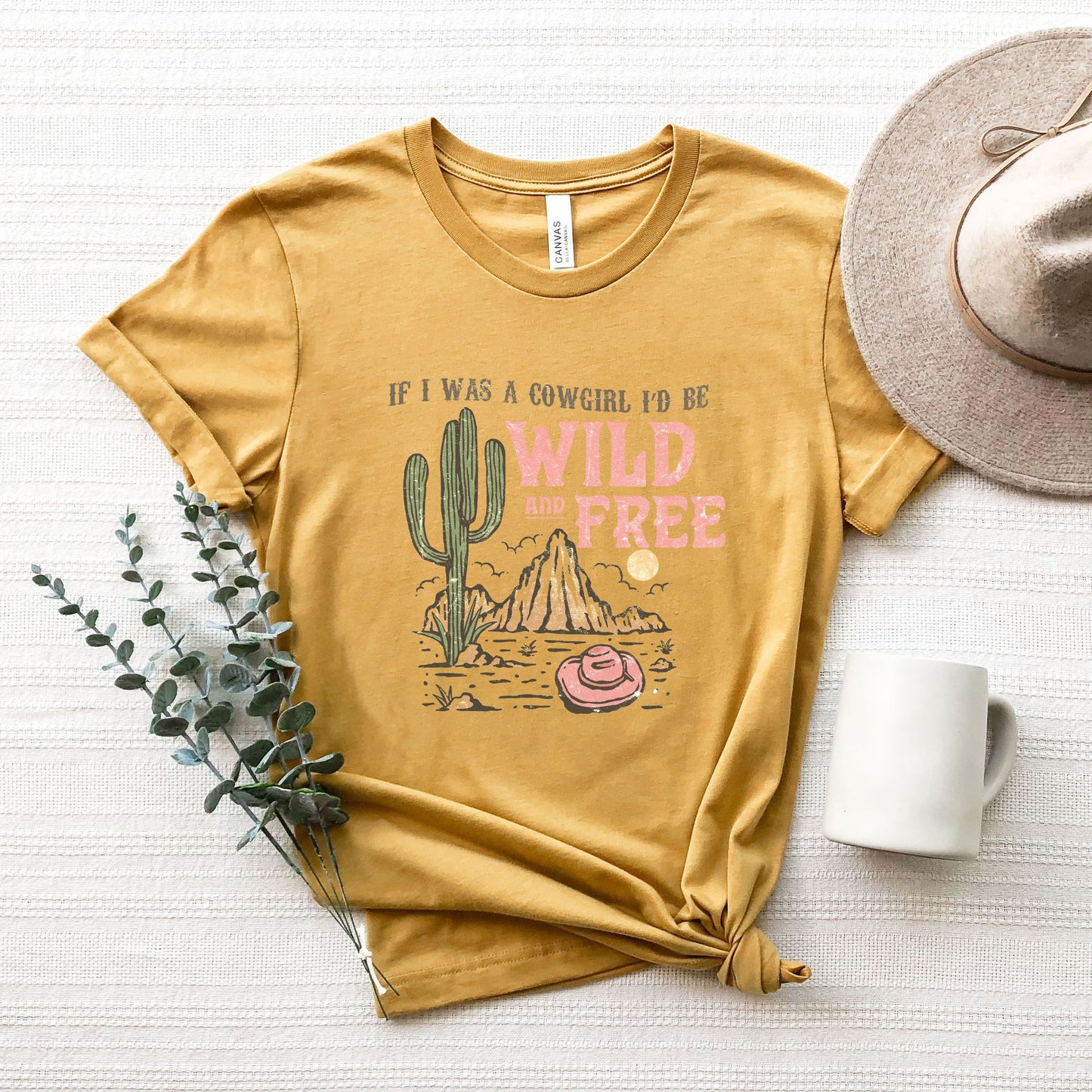 Retro Wild And Free Cowgirl | Short Sleeve Graphic Tee