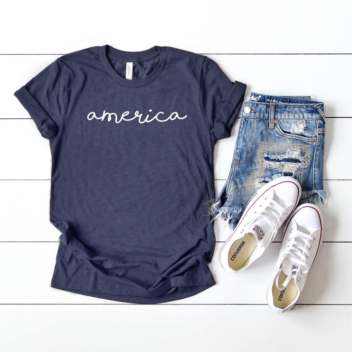 America - Cursive | Short Sleeve Graphic Tee