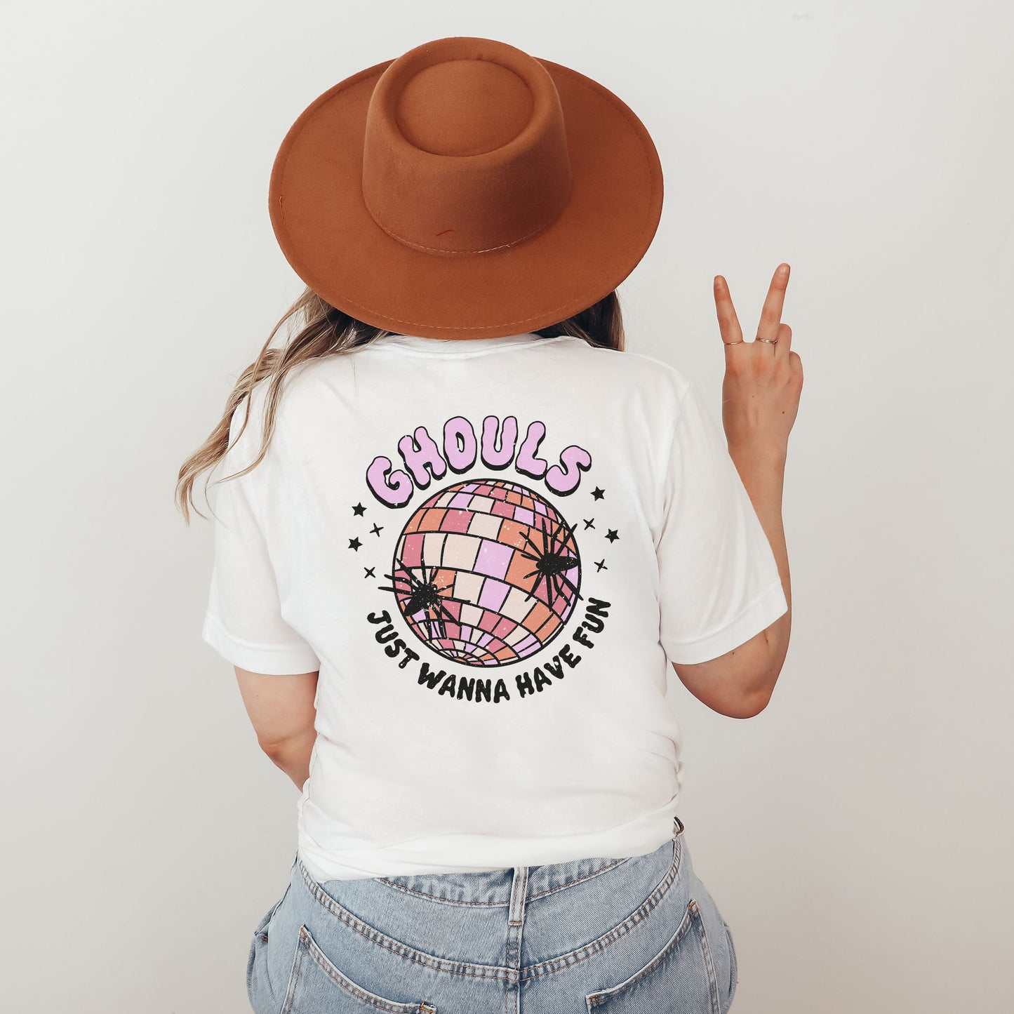 Ghouls Disco Ball | Front & Back Short Sleeve Graphic Tee
